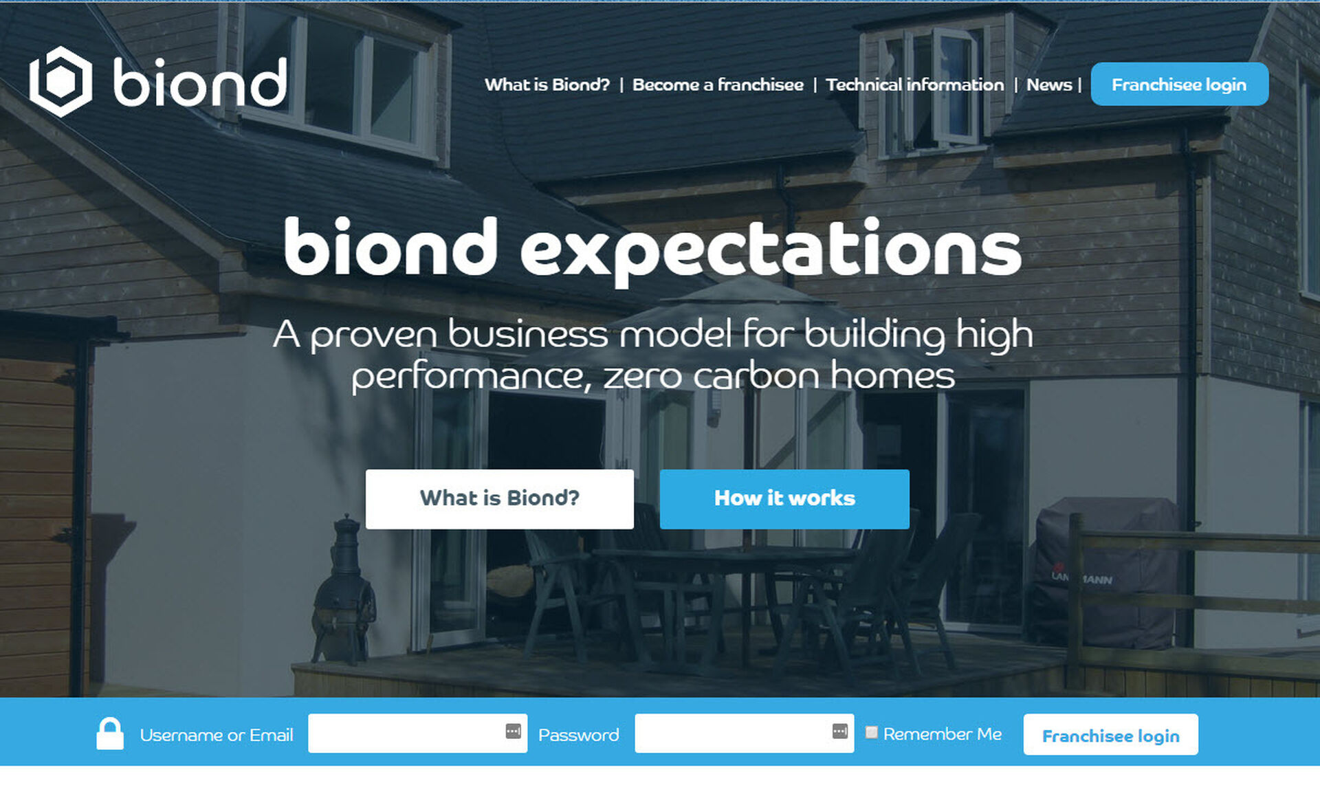 Biond home page screenshot