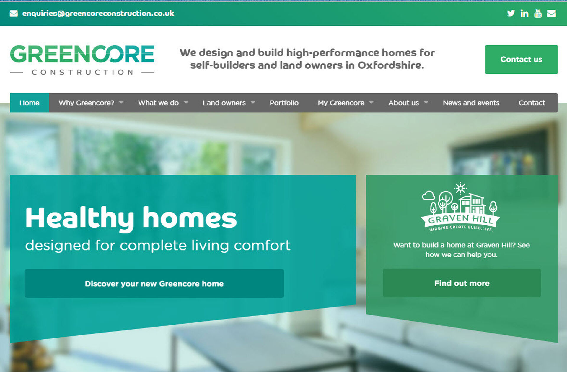 Greencore website home page screenshot