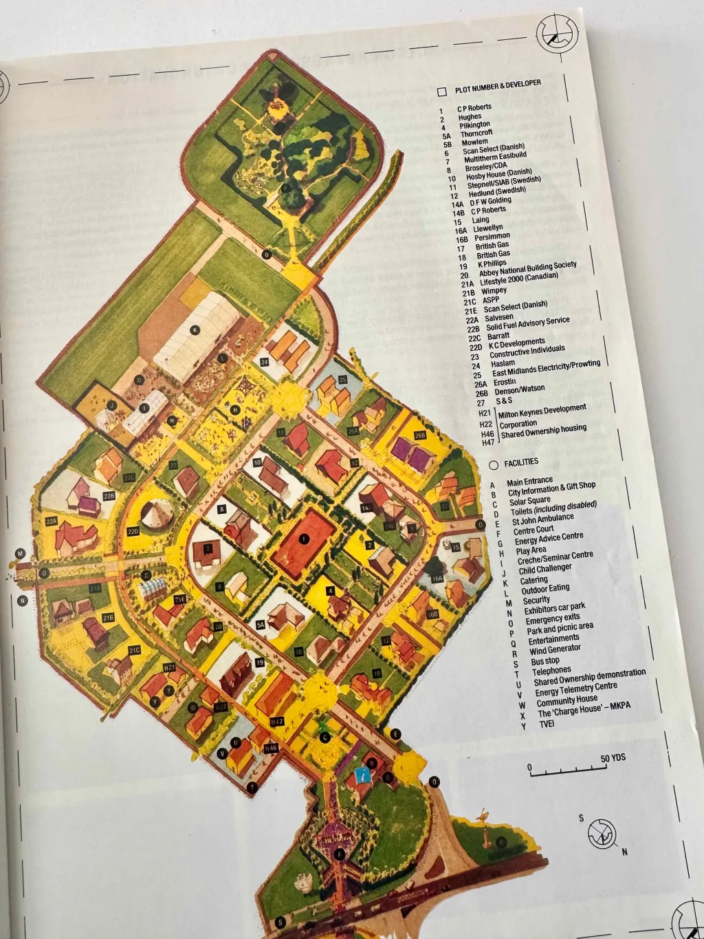 Site plan showing the layout of houses on show at the Energy World exhibition in 1986