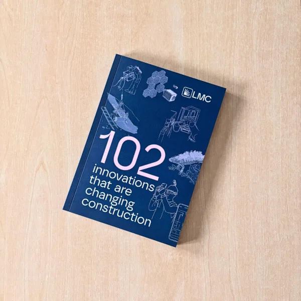 A dark blue book titled 