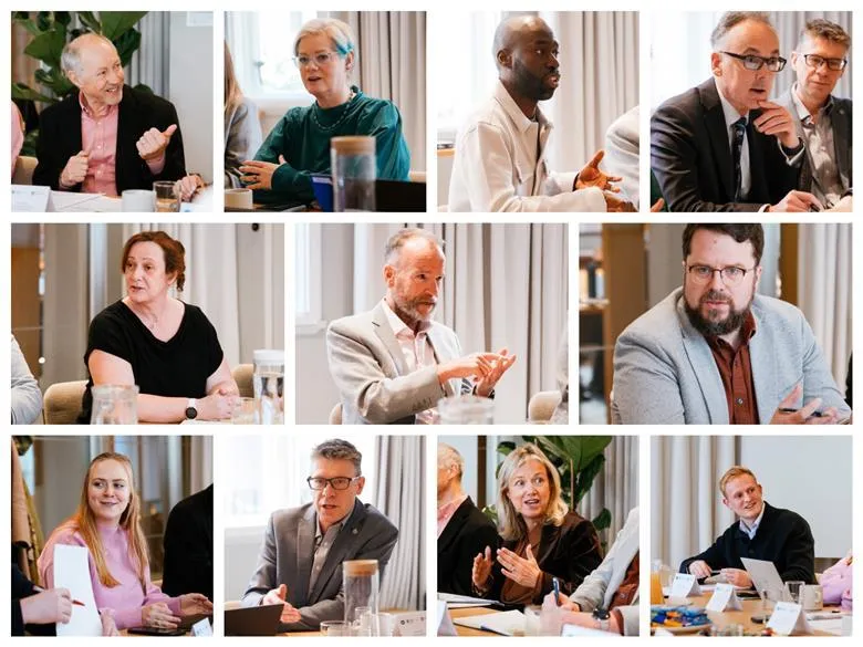 A montage of pictures showing various people talking at a roundtable discussion at Building magazine, debating built environment education issues in May 2026.