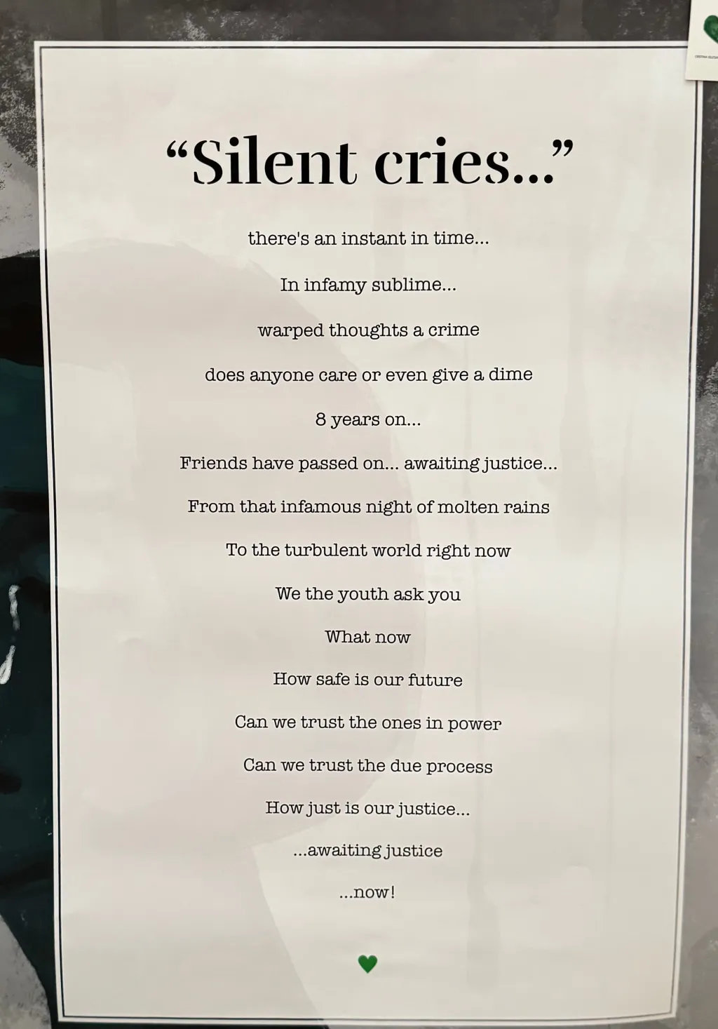 A poem titled 