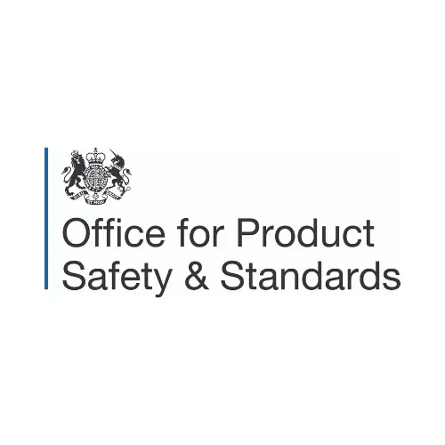The Office for Product Safety & Standards logo featuring the royal coat of arms with a blue vertical line on the left side.